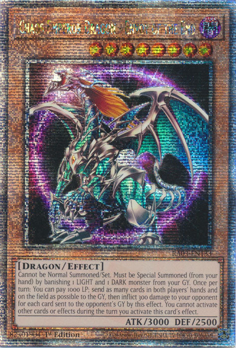 [QUARTER CENTURY SECRET RARE] Chaos Emperor Dragon - Envoy of the End - RA03-EN133 -  1st Edition
