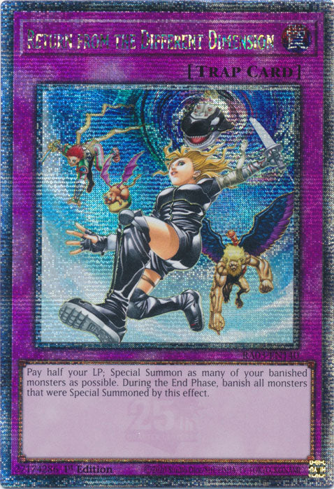 [QUARTER CENTURY SECRET RARE] Return from the Different Dimension - RA03-EN140 -  1st Edition