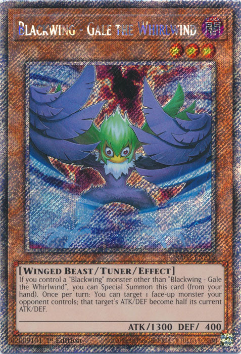 [QUARTER CENTURY SECRET RARE] Blackwing - Gale the Whirlwind - RA03-EN215 -  1st Edition