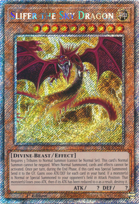 [QUARTER CENTURY SECRET RARE] Slifer the Sky Dragon (3rd TCG) - RA03-EN244 -  1st Edition