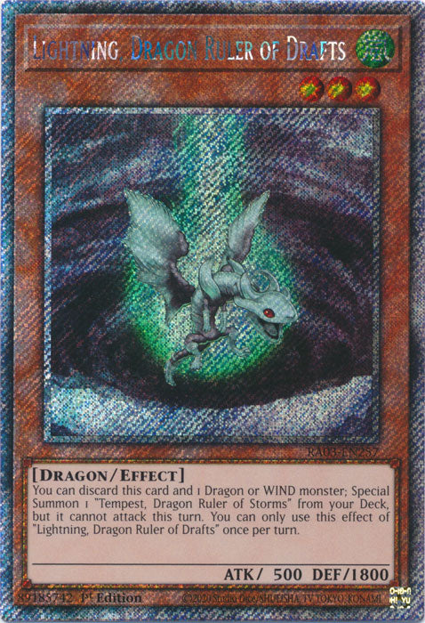 [PLATINUM] Lightning, Dragon Ruler of Drafts - RA03-EN257 -  1st Edition