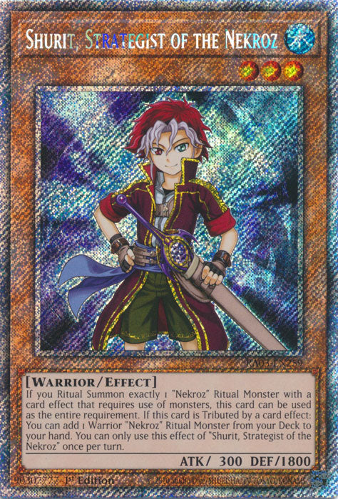 [QUARTER CENTURY SECRET RARE] Shurit, Strategist of the Nekroz - RA03-EN259 -  1st Edition