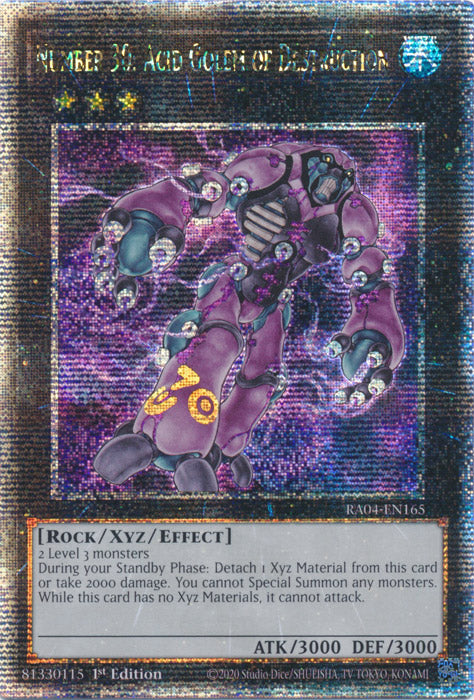 [QUARTER CENTURY SECRET RARE] Number 30: Acid Golem of Destruction - RA04-EN165
