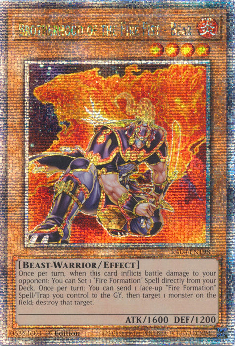 [QUARTER CENTURY SECRET RARE] Brotherhood of the Fire Fist - Bear - RA04-EN198