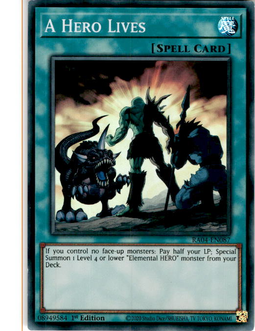 [SUPER RARE] A Hero Lives - RA04-EN087