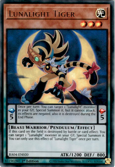 [ULTIMATE RARE] Lunalight Tiger - RA04-EN020