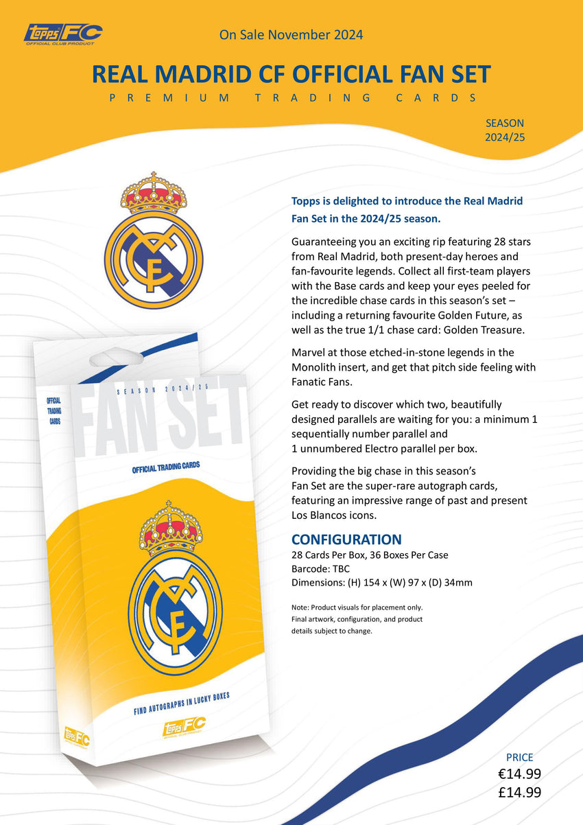 2024-25 Topps Soccer Real Madrid Fan Set Box