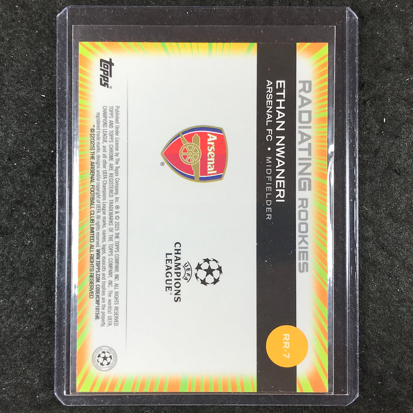 2024-25 Topps Chrome UEFA Club Comp ETHAN NWANERI Radiating Rookies SSP #7