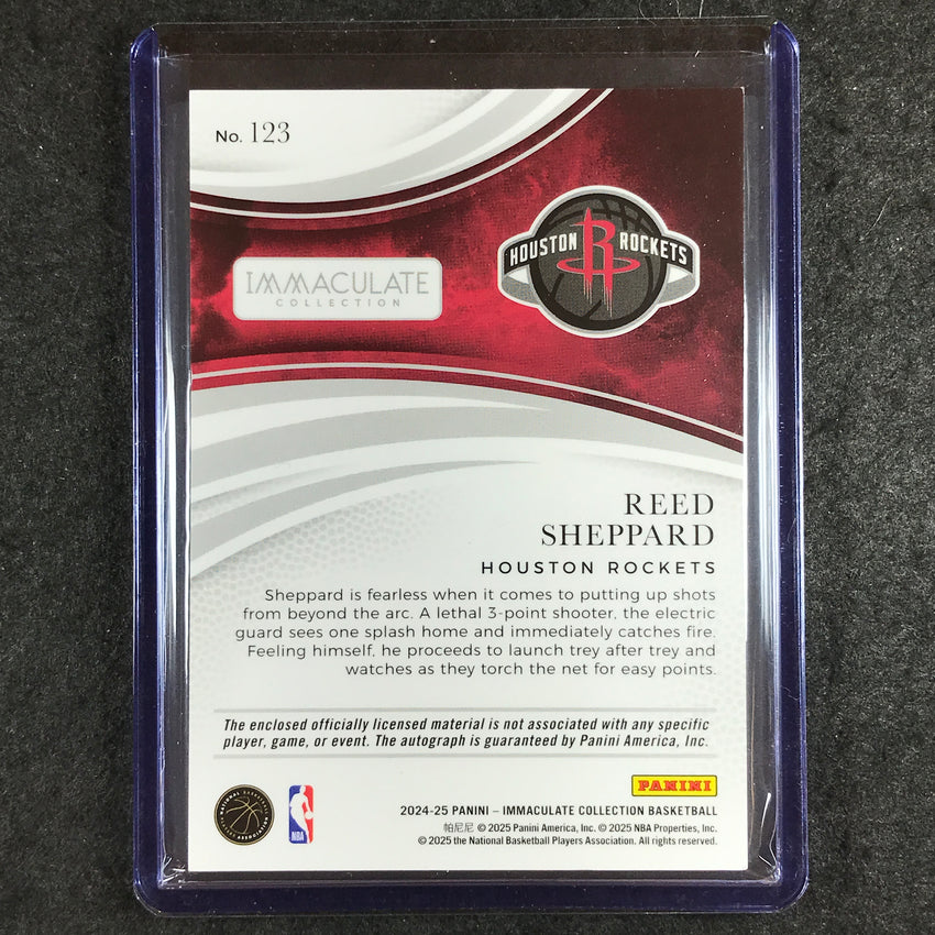 2024-25 Immaculate REED SHEPPARD Base Rookie Patch Auto 33/99 #123