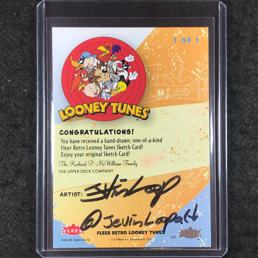 2024 Fleer Retro Looney Tunes ROAD RUNNER Artist Sketch 1/1 JEVIN LOOP