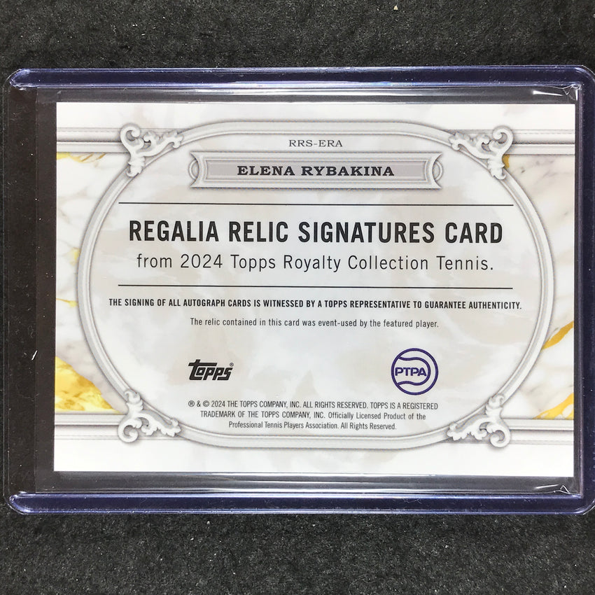 2024 Topps Royalty Tennis ELENA RYBAKINA Regalia Relic Signatures Auto Gold 8/10