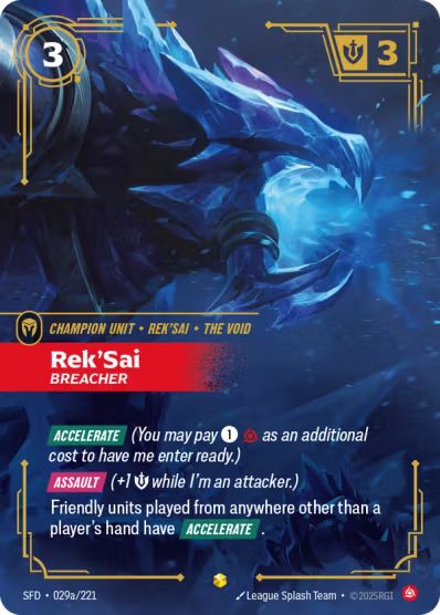 [ALTERNATE ART] Rek'Sai - Breacher (029a/221) - Riftbound Spiritforged