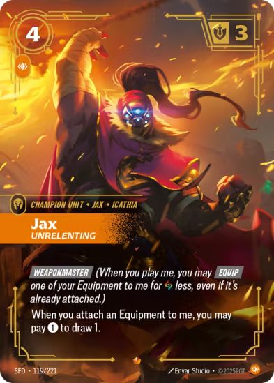 Jax - Unrelenting (119/221) Epic - Riftbound Spiritforged