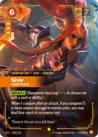 [ALTERNATE ART] Sivir - Ambitious (120a/221) - Riftbound Spiritforged