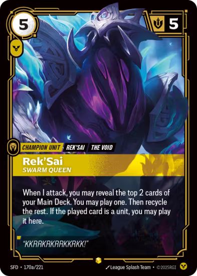 [ALTERNATE ART] Rek'Sai - Swarm Queen (170a/221) - Riftbound Spiritforged