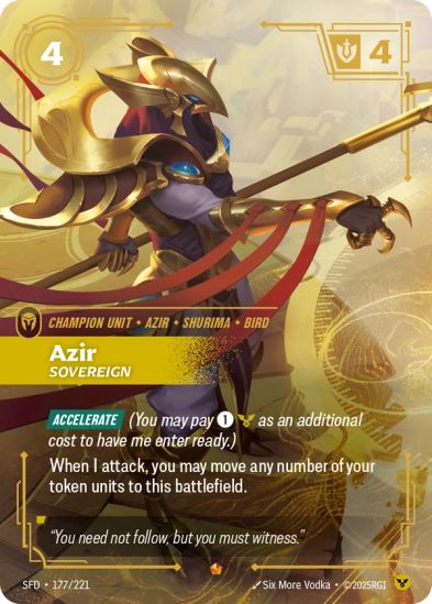 Azir - Sovereign (177/221) Epic - Riftbound Spiritforged