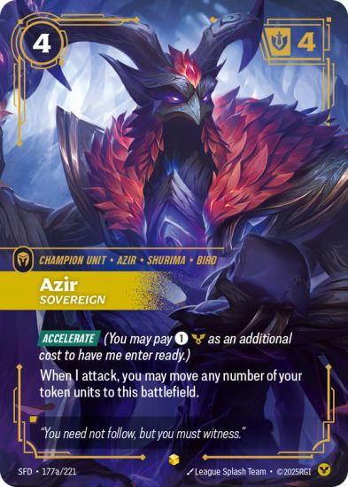 [ALTERNATE ART] Azir - Sovereign (177a/221) - Riftbound Spiritforged