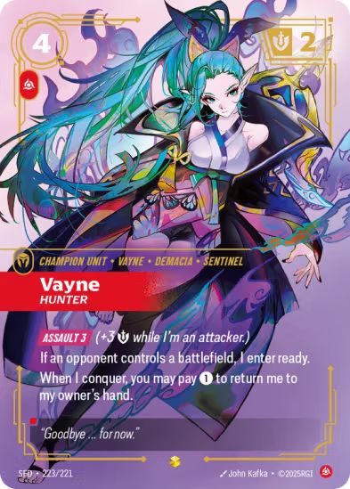 Vayne - Hunter (Overnumbered) (223/221) - Riftbound Spiritforged