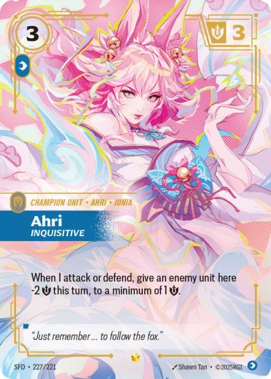 Ahri - Inquisitive (Overnumbered) (227/221) - Riftbound Spiritforged