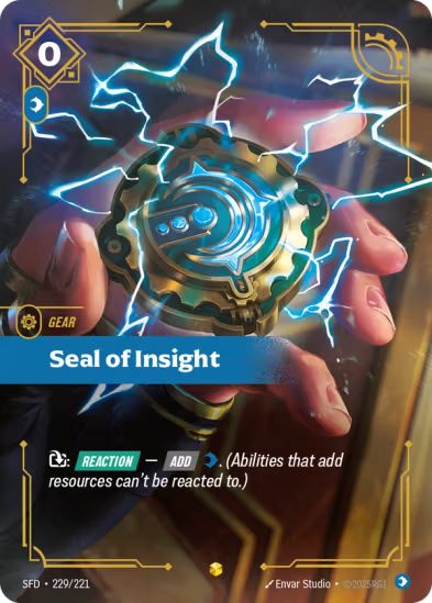 Seal of Insight (Overnumbered) (229/221) - Riftbound Spiritforged