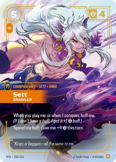 Sett - Brawler (Overnumbered) (232/221) - Riftbound Spiritforged