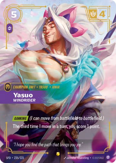Yasuo - Windrider (Overnumbered) (235/221) - Riftbound Spiritforged