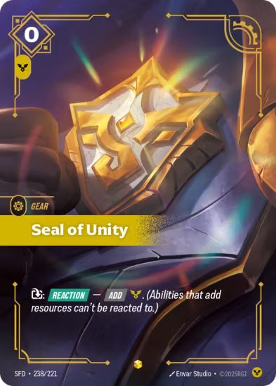 Seal of Unity (Overnumbered) (238/221) - Riftbound Spiritforged