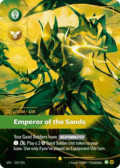 Azir - Emperor of the Sands (Overnumbered) (247/221) - Riftbound Spiritforged