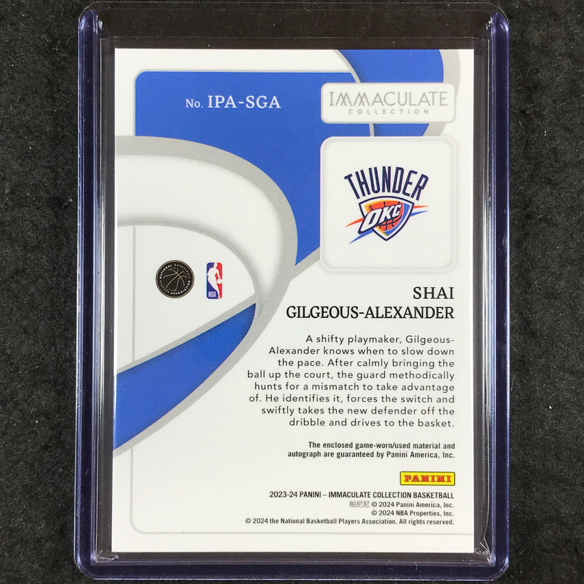 2023-24 Immaculate SHAI GILGEOUS-ALEXANDER Patch Autograph 6/49