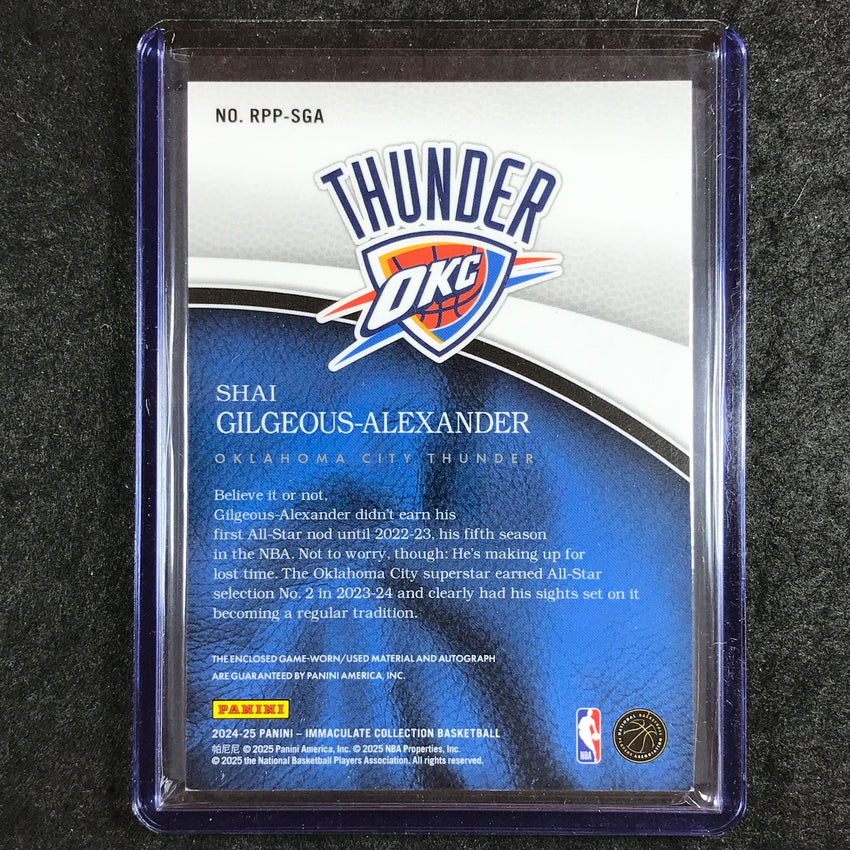 2024-25 Immaculate SHAI GILGEOUS-ALEXANDER Retro Premium Patch Auto 7/10
