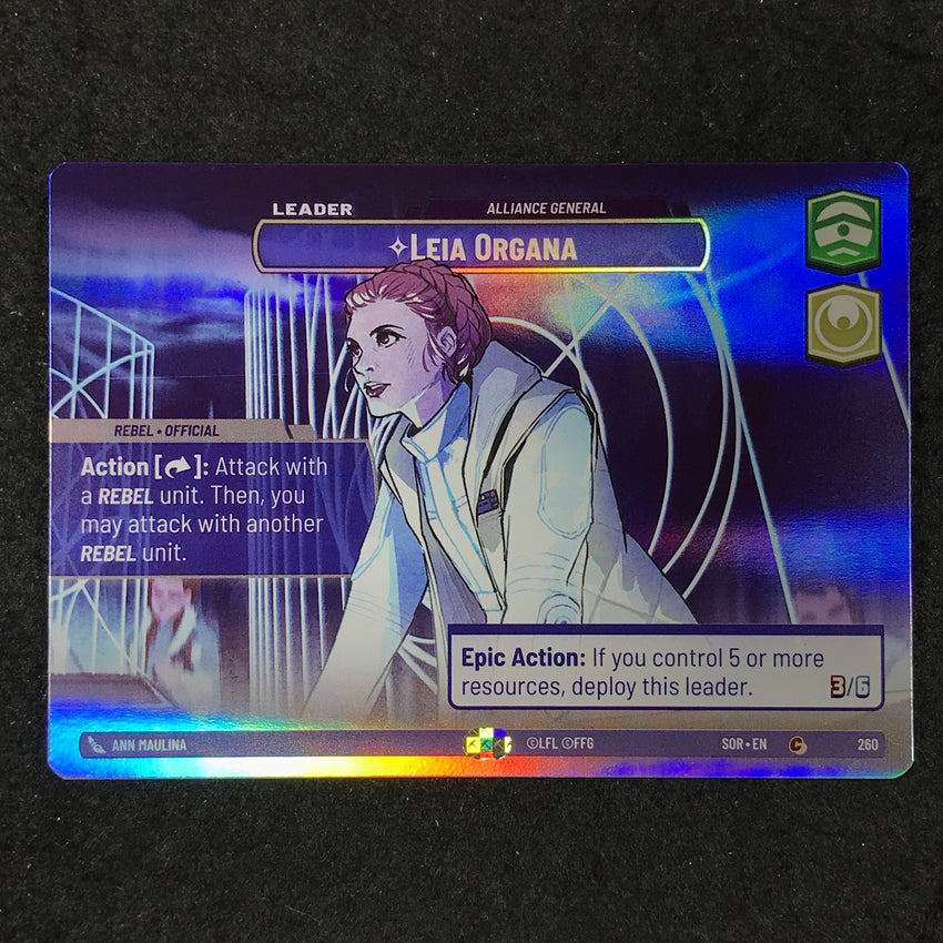 FOIL SHOWCASE Leia Organa - Alliance General - #260 - Leader Spark of Rebellion