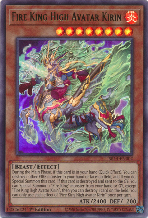 Fire King High Avatar Kirin - SR14-EN002 - Ultra Rare 1st Edition