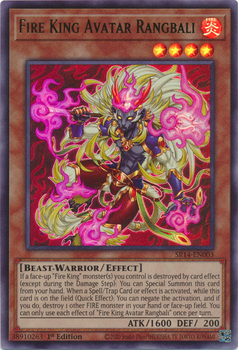 Fire King Avatar Rangbali - SR14-EN003 - Ultra Rare 1st Edition