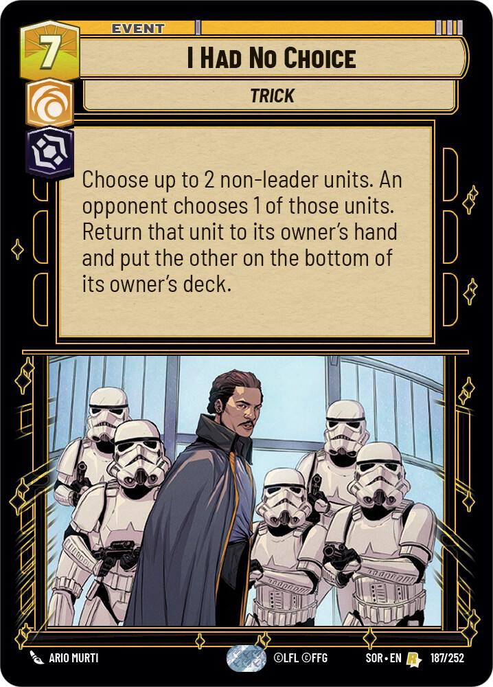 FOIL I Had No Choice - 187/252 - Rare Spark of Rebellion