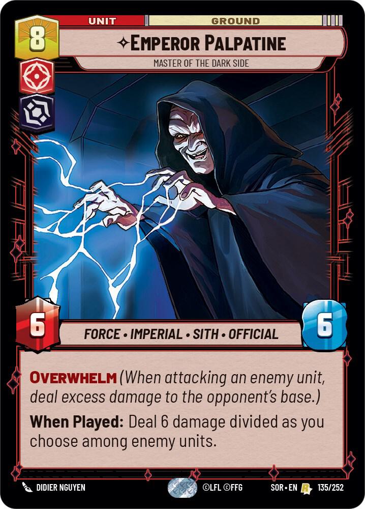 FOIL Emperor Palpatine - Master of the Dark Side - 135/252 - Rare Spark of Rebellion