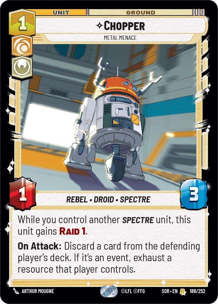 FOIL Chopper - Metal Menace - 188/252 - Rare Spark of Rebellion