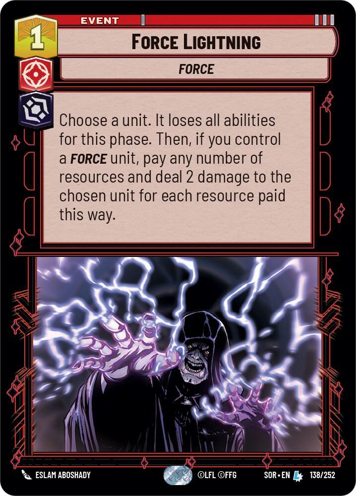Force Lightning - 138/252 - Legendary Spark of Rebellion
