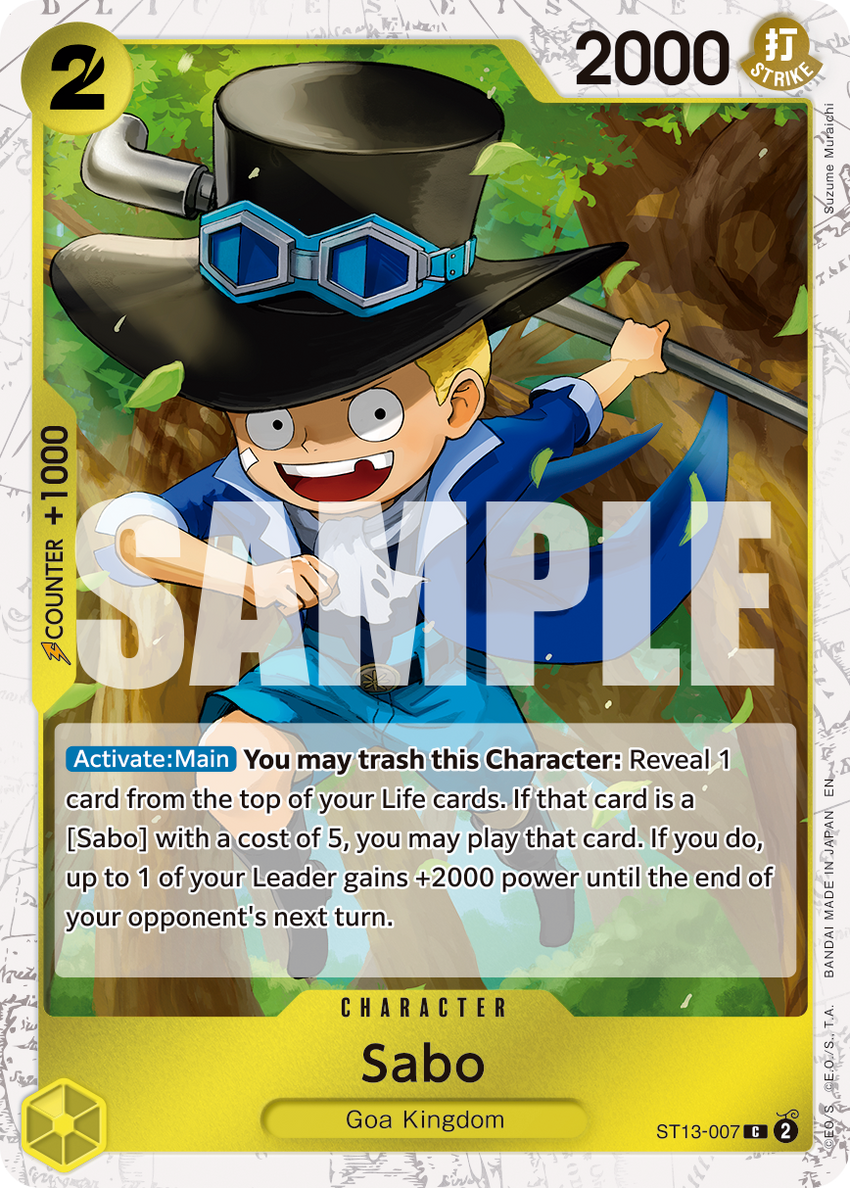 Sabo [ST13] (YELLOW) - ST13-007 -  [PIRATE FOIL]  [PRB-02] Premium Booster - THE BEST - VOL. 2