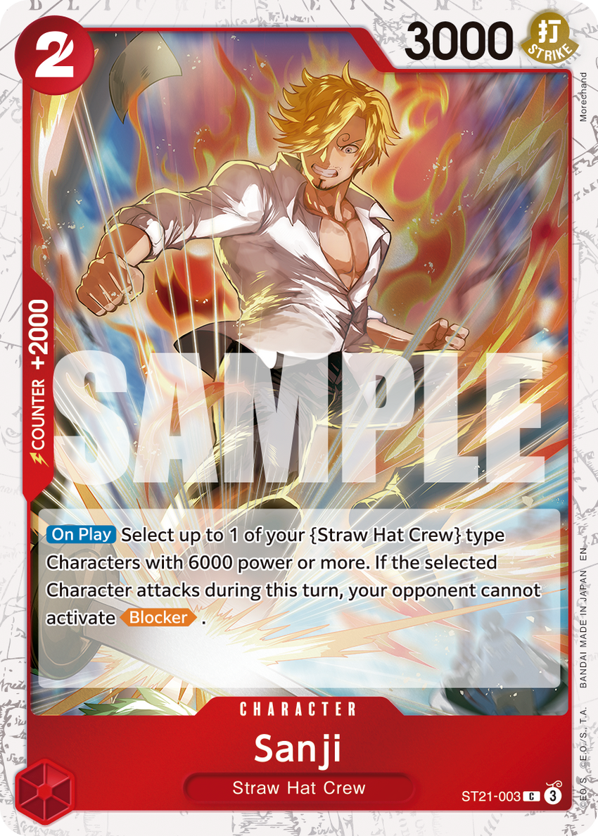 Sanji (RED) - ST21-003  -  [PIRATE FOIL]  [PRB-02] Premium Booster - THE BEST - VOL. 2