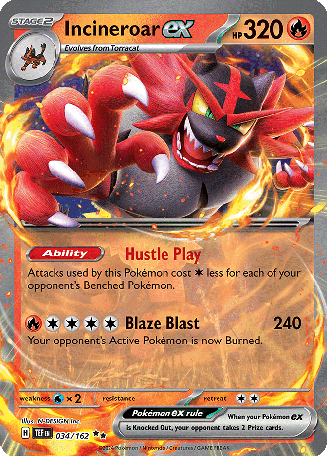 034/162 - Incineroar ex - Ultra Rare Temporal Forces