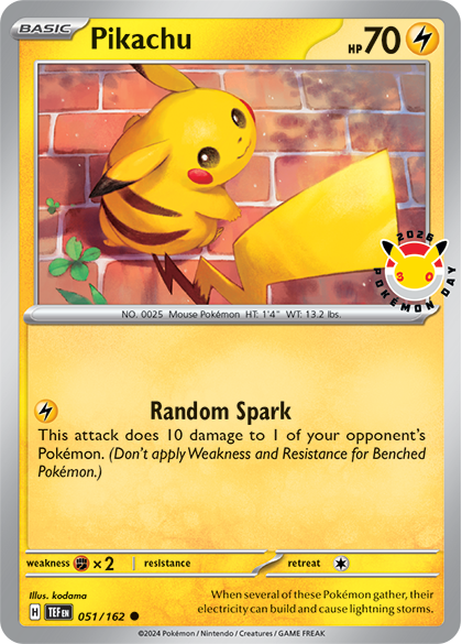 Pikachu - [ 051/162 ] - Cosmo Holo Pokemon Day 2026 STAMP Promo