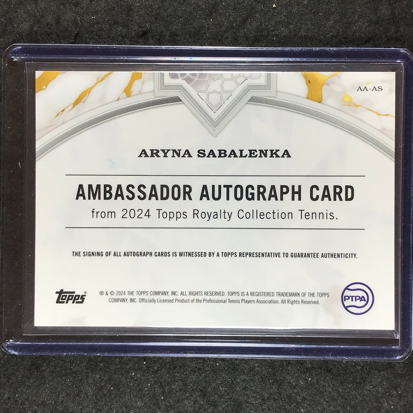 2024 Topps Royalty Tennis ARYNA SABALENKA Ambassador Autographs Blue 9/25