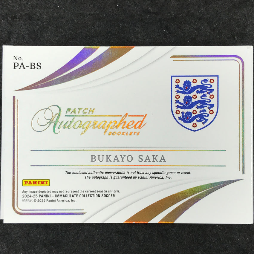 2024-25 Immaculate Soccer BUKAYO SAKA Patch Autographed Booklet 69/99