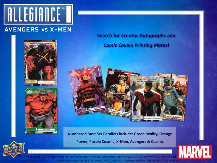 2023 Upper Deck Marvel Allegiance: Avengers VS X-Men Hobby Box