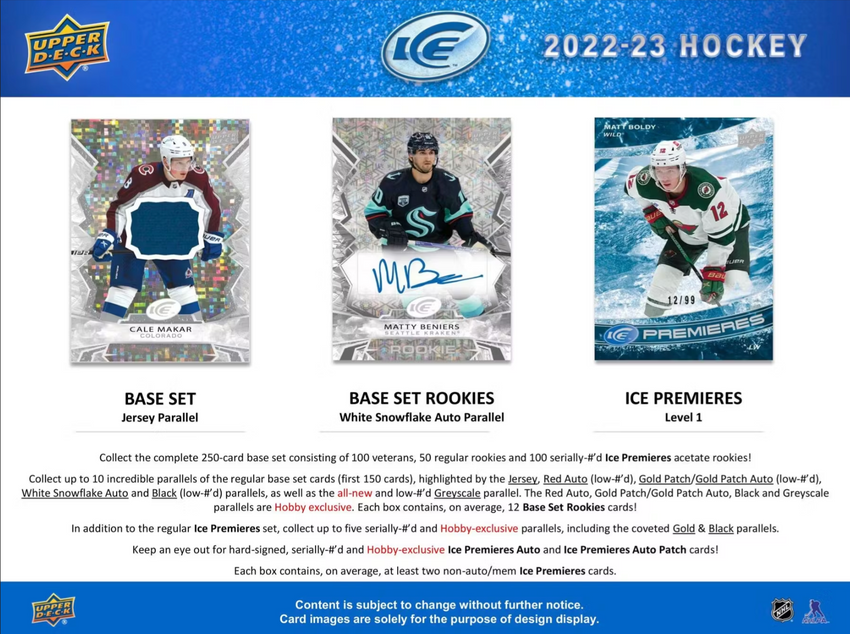 2022-23 Upper Deck ICE Hockey Hobby Box-Cherry Collectables