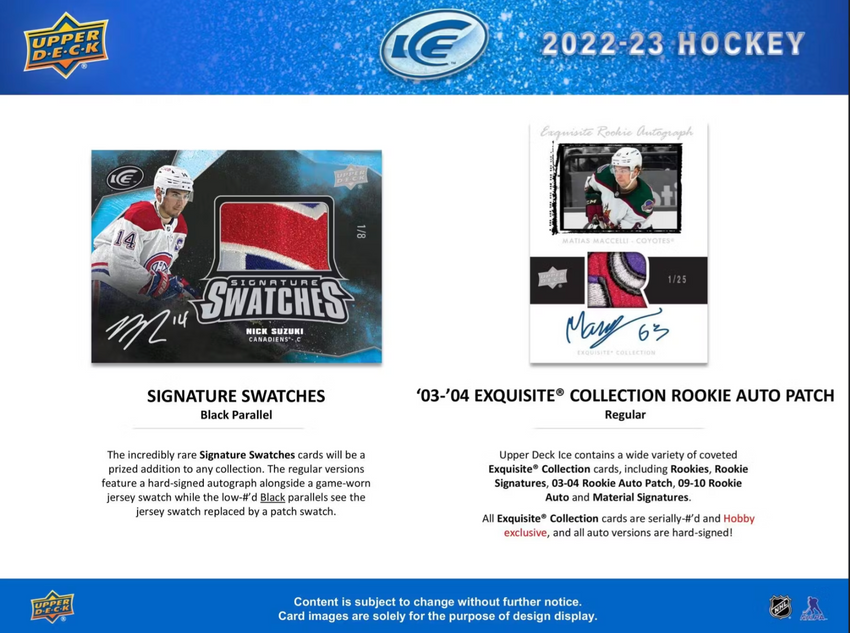 2022-23 Upper Deck ICE Hockey Hobby Box-Cherry Collectables
