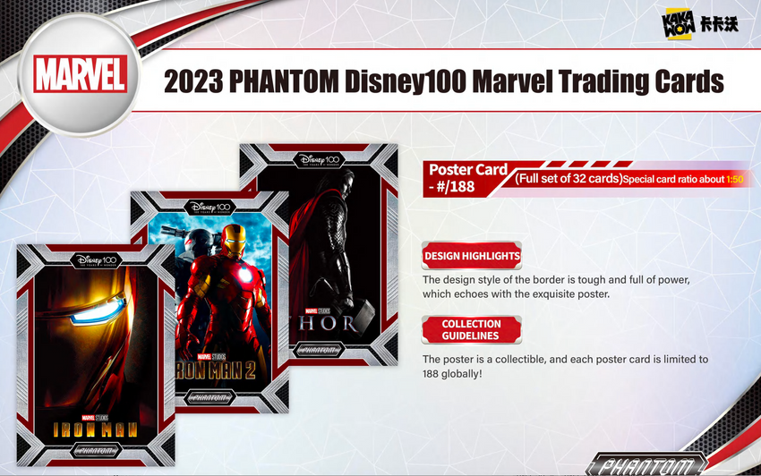 2023 Kakawow Phantom Disney 100 Marvel Trading Cards Hobby Box