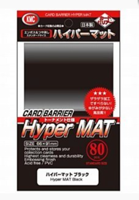 Kmc Hyper Mat Black Standard Size 80ct 66x91mm Card Sleeves