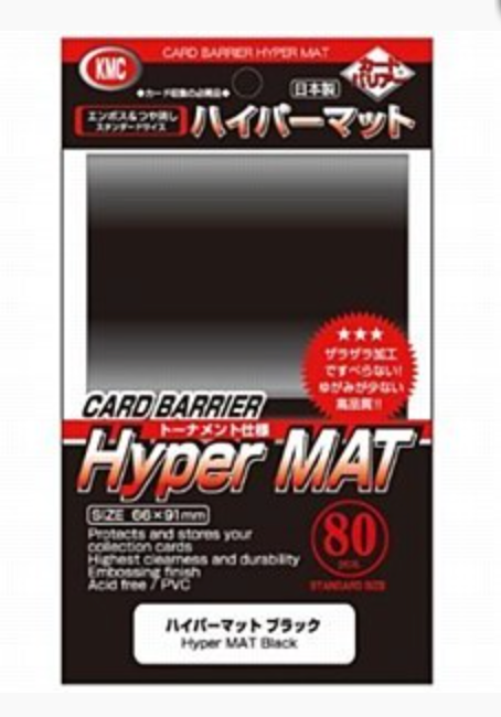 KMC HYPER MAT BLACK STANDARD SIZE 80ct 66x91mm Card Sleeves