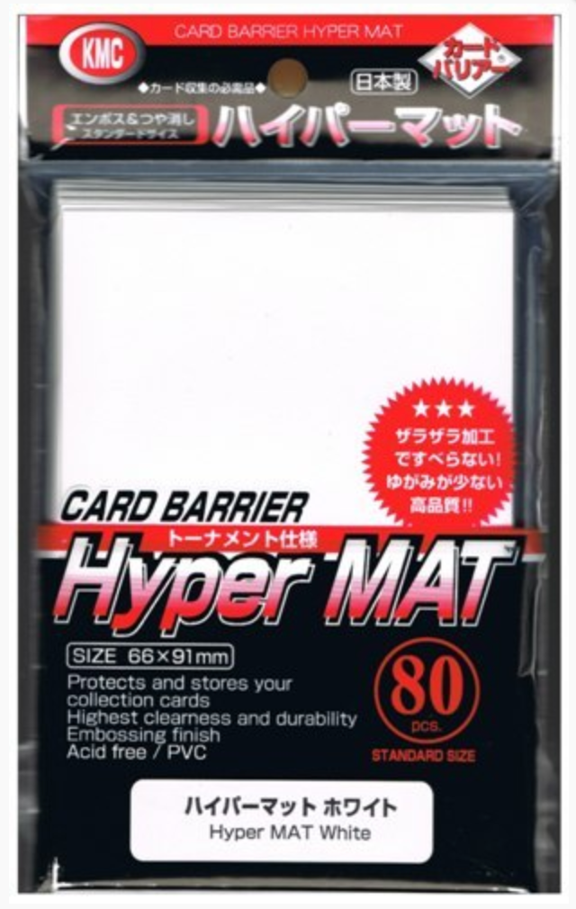 KMC HYPER MAT WHITE STANDARD SIZE 80ct 66x91mm Card Sleeves